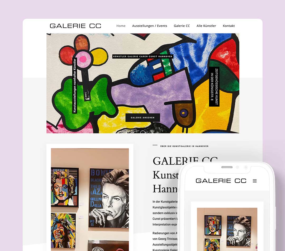 Galerie CC Website Relaunch Werbeagentur Hannover