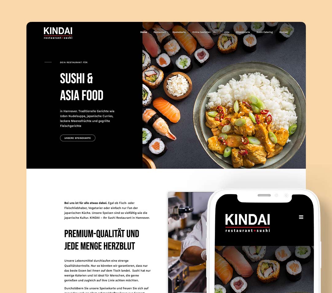 KINDAI Restaurant Website Relaunch Werbeagentur Hannover