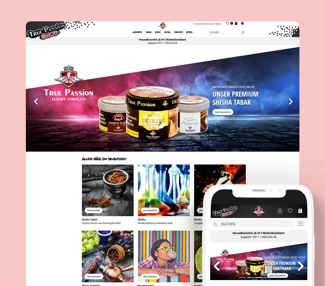 Webshop Relaunch True Passion Werbeagentur Hannover